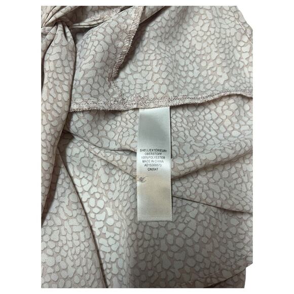 Adrianna Papell Top Womens M V Neck Long Sleeve Geometric Twisted Hem Light Pink - Picture 10 of 12